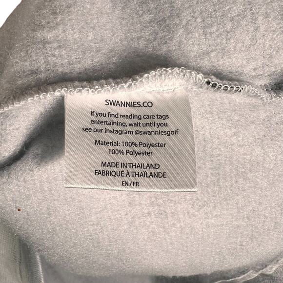 Swannies NWT Retro FOXX Fleece Pullover Men's Small Golf Sweater Snaps Gray Teal - Picture 5 of 8